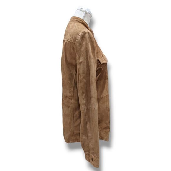 John Varvatos Men's Goat Suede Leather Camel Tan Field Jacket Size S - Picture 7 of 16